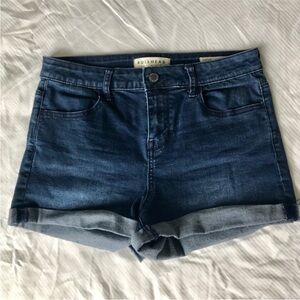 Bullhead Super Stretch Shorty Denim Shorts - Dark Blue